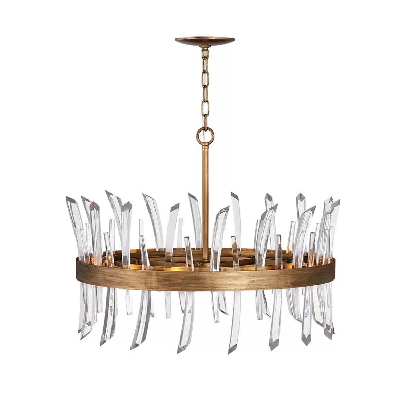 Revel 8-Light Burnished Gold Chandelier with Luxe Crystal Rods