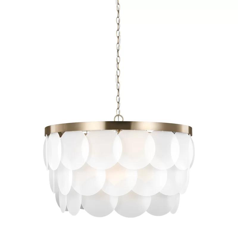 Mellita Satin Bronze 8-Light Tiered Glass Pendant