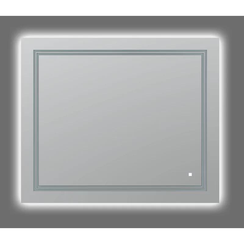 Sleek Rectangular 40'' Silver Bathroom Vanity Mirror with LED Lighting