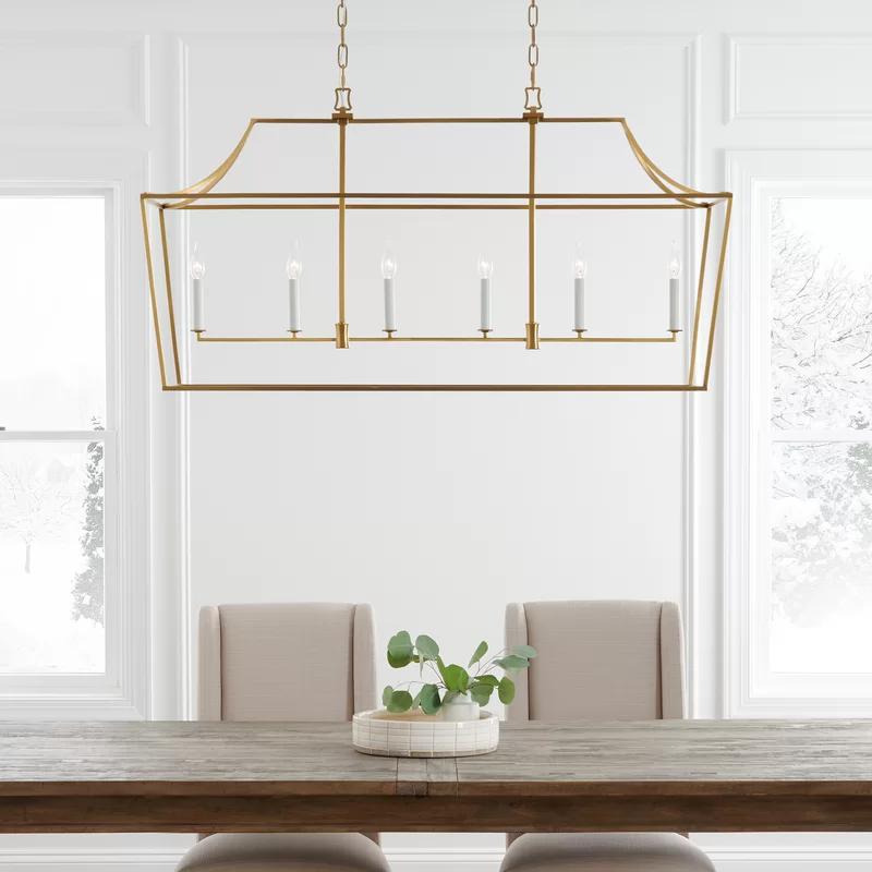 Southold Burnished Brass 6-Light Linear Lantern