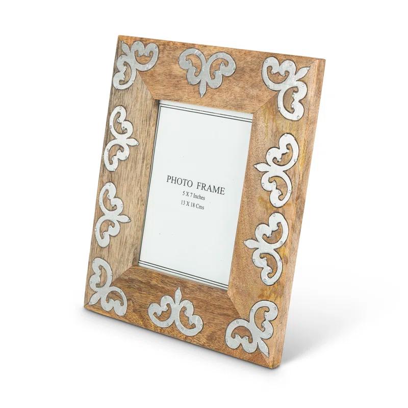 5x7 Mango Wood Frame with Metal Inlay