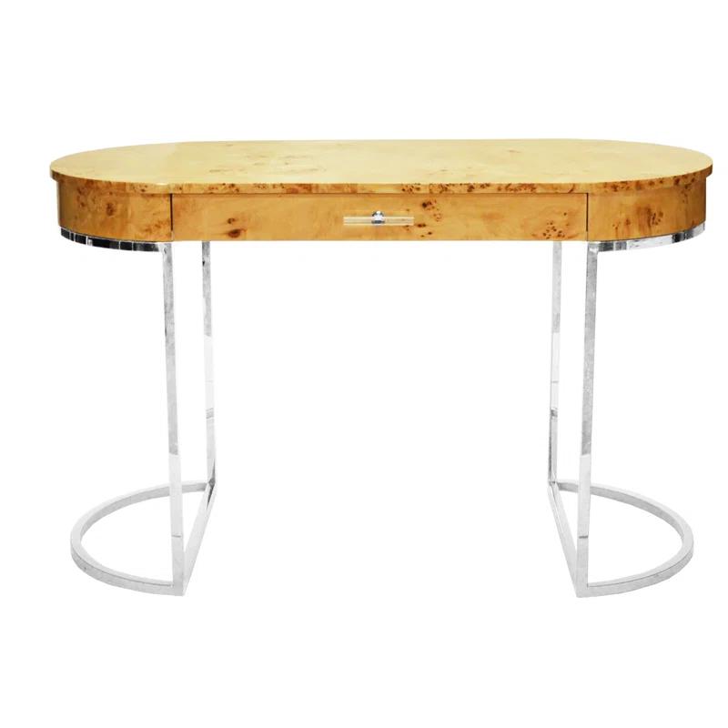 Corbett Oval Metal Base Writing Desk