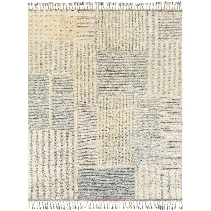 Gray Hand-Knotted Wool 8' x 10' Area Rug