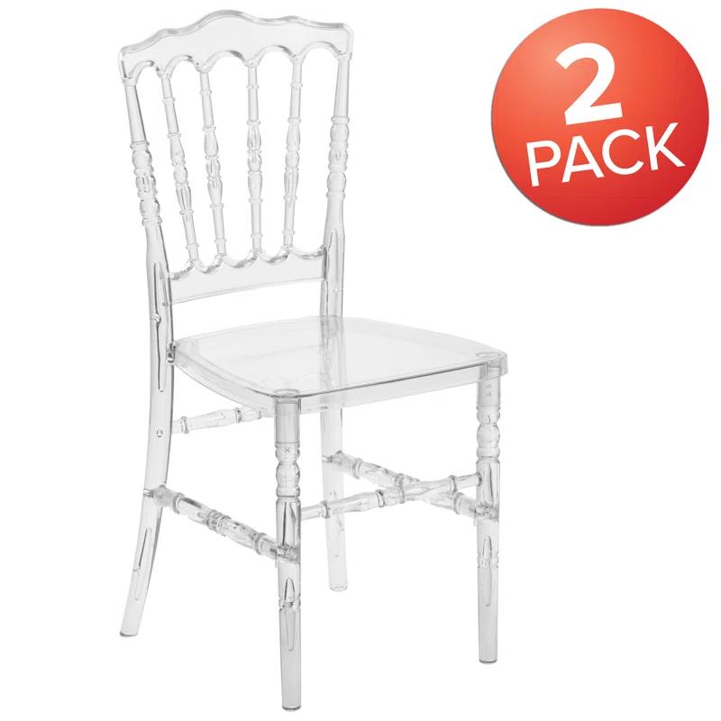 Flash Furniture Wintour Crystal Ice Napoleon Stacking Chair - Event Seating - Hospitality Seating (Set of 2)