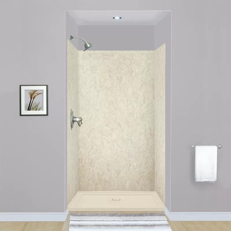 Sea Fog 3-Piece Easy Install Solid Surface Shower Wall Kit