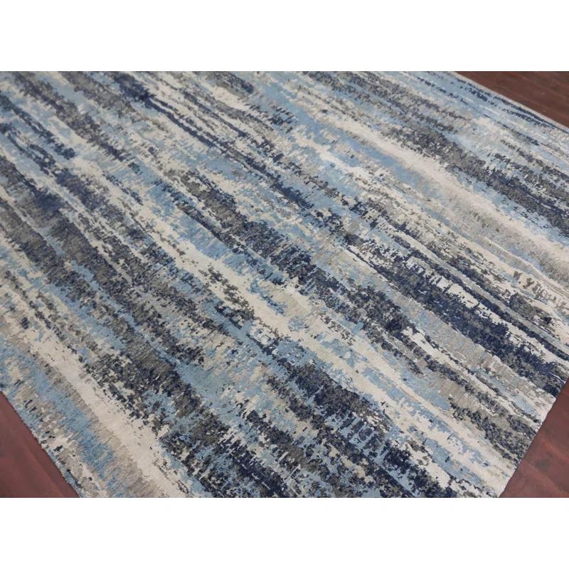 AMER Rugs One-of-a-Kind Mystique Modern Hand-Knotted 10'X14' Wool Blue Area Rug | Perigold
