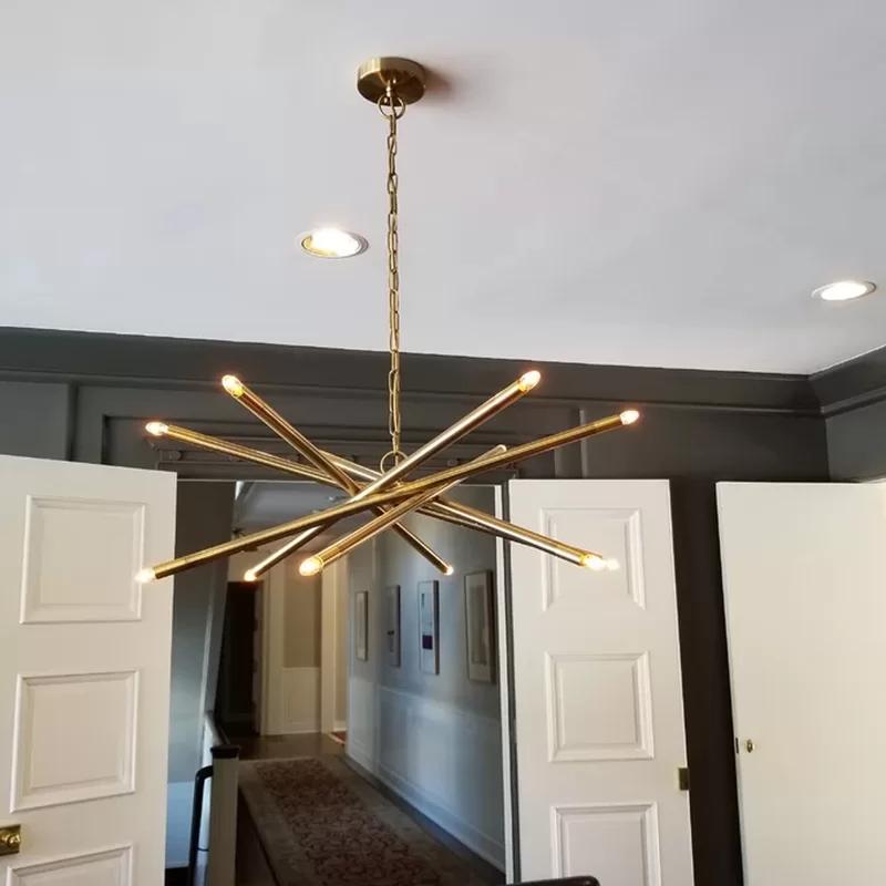 Luisa Contemporary 12-Light Brass Sputnik Chandelier