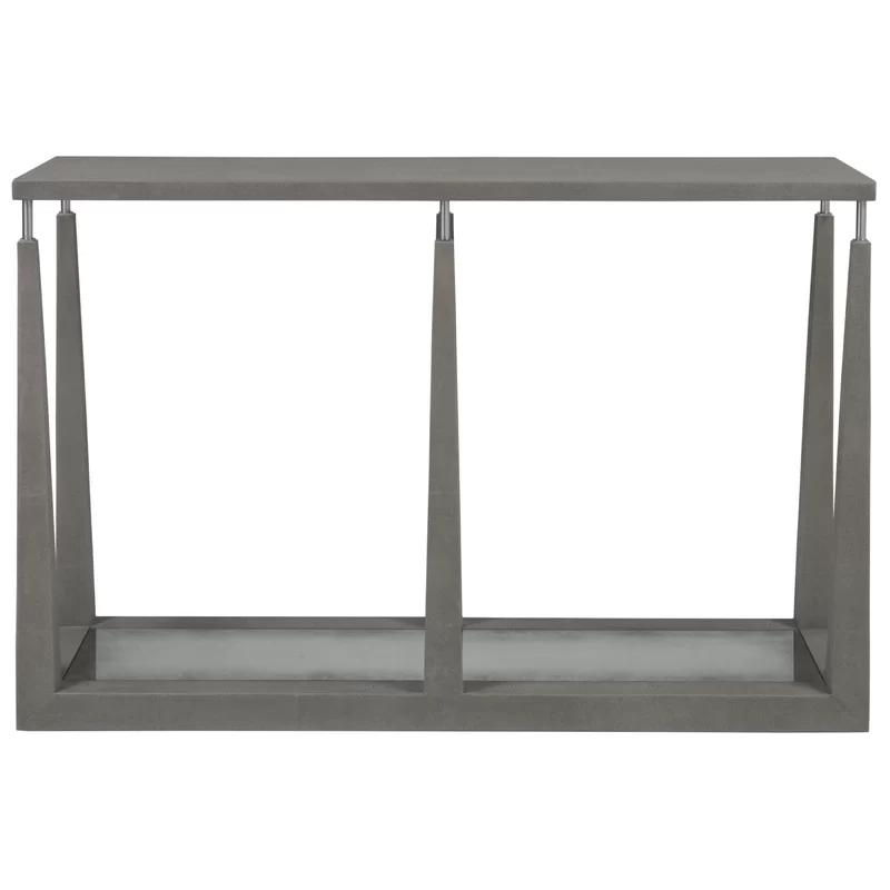 Ascension 53'' Gray Faux Shagreen and Mirror Console Table