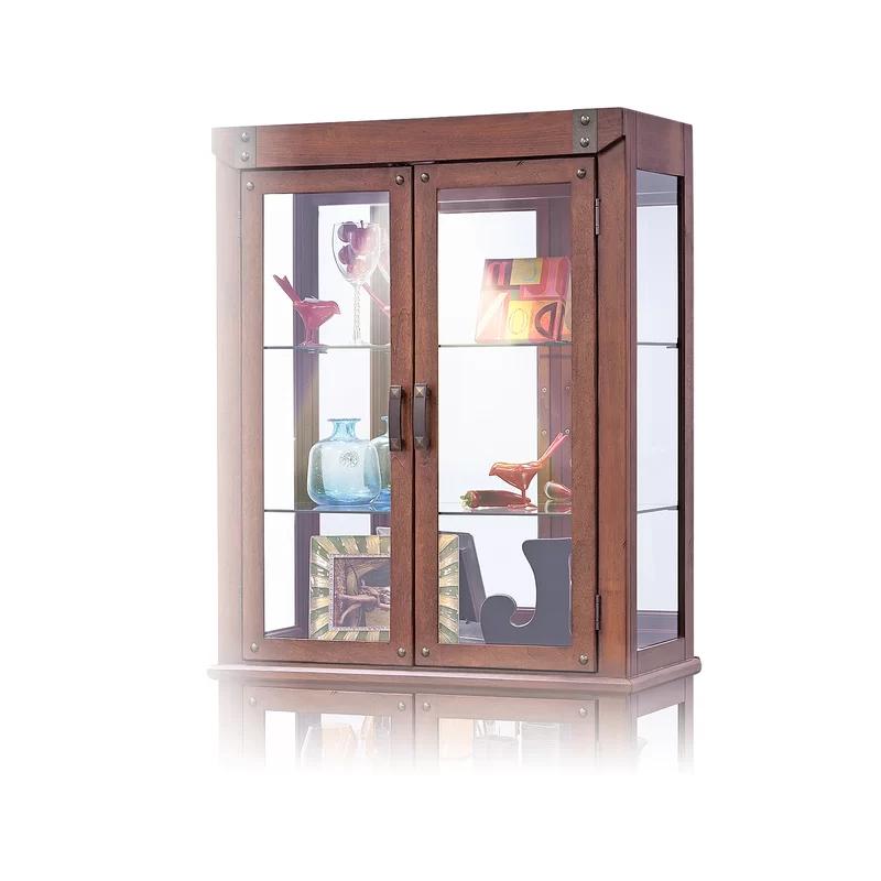 Tribeca Transitional Lighted Curio Cabinet in Espresso