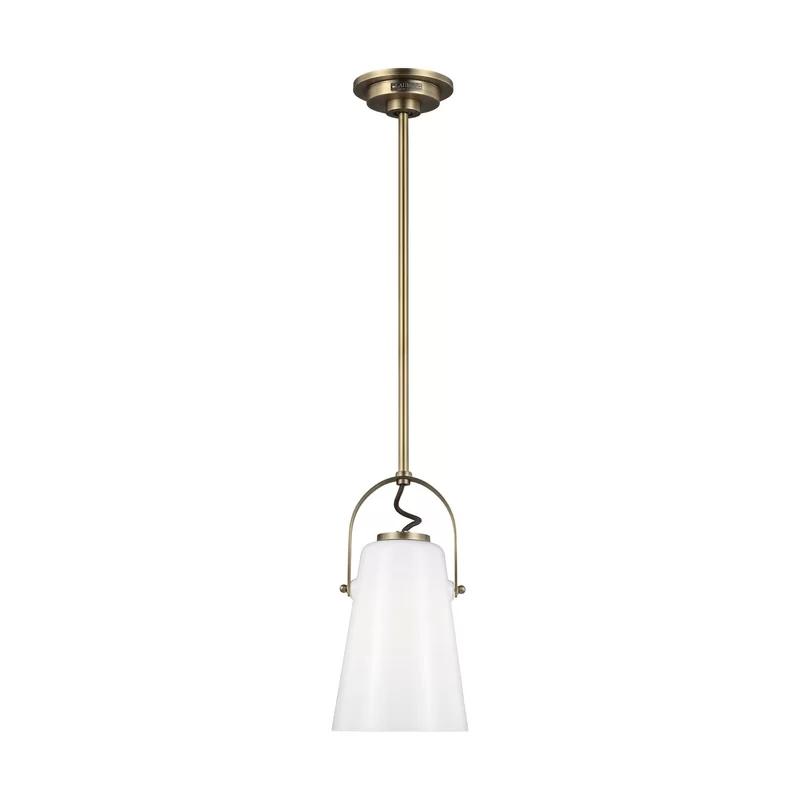 Mini Hazel Time Worn Brass Glass Pendant Light