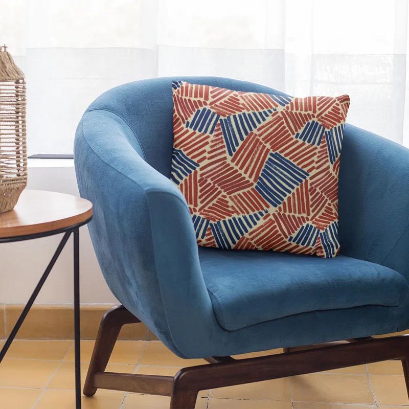 Plutus Brands Sketch Geometric Cotton Reversible Throw Pillow