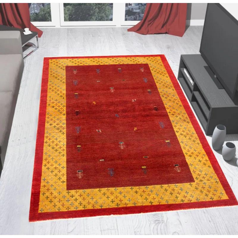 Pasargad Tribal One-of-a-Kind 4' X 5'5" Wool Area Rug in