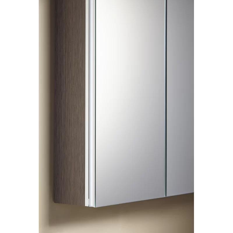 Verdera 40" x 30" Frameless Aluminum Triple-Door Medicine Cabinet with Adjustable Shelves