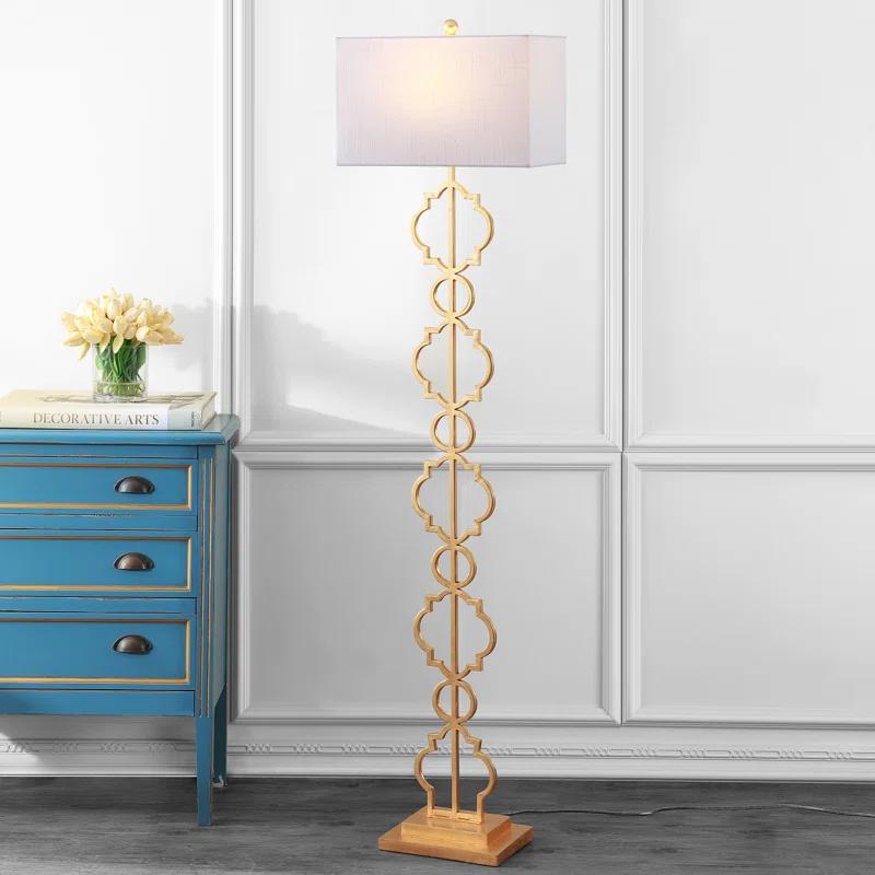 Jonathan Y Selina Iron Ogee Trellis Modern Led Floor Lamp