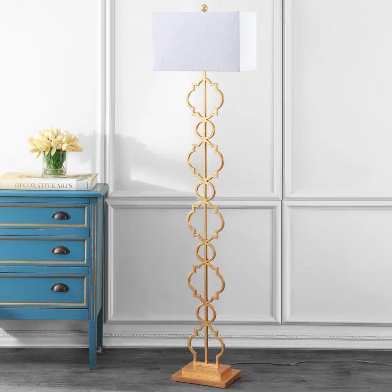 Jonathan Y Selina Iron Ogee Trellis Modern Led Floor Lamp