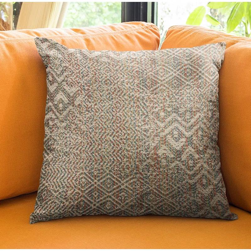 Lux Geo 20" Square Cotton Blend Reversible Throw Pillow