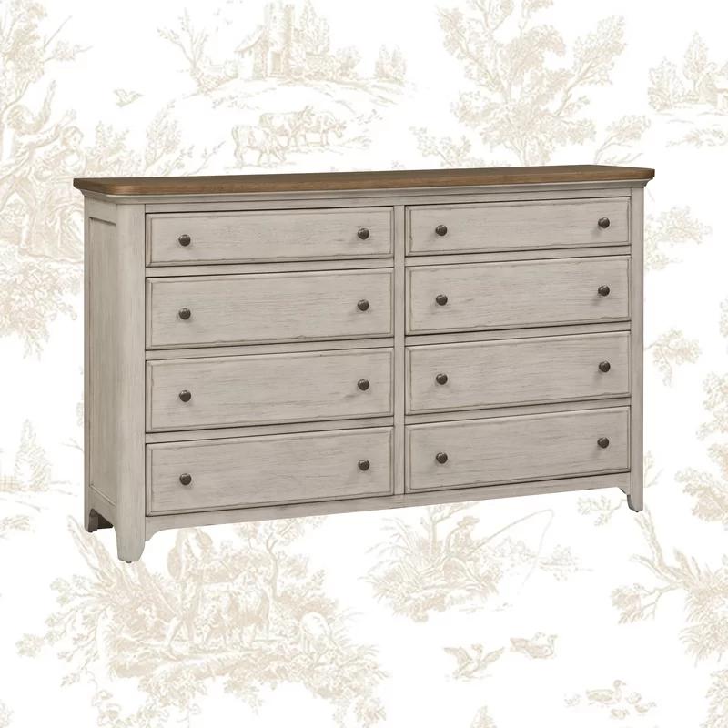 Ayden Transitional 8-Drawer White Dresser with Dovetail Details