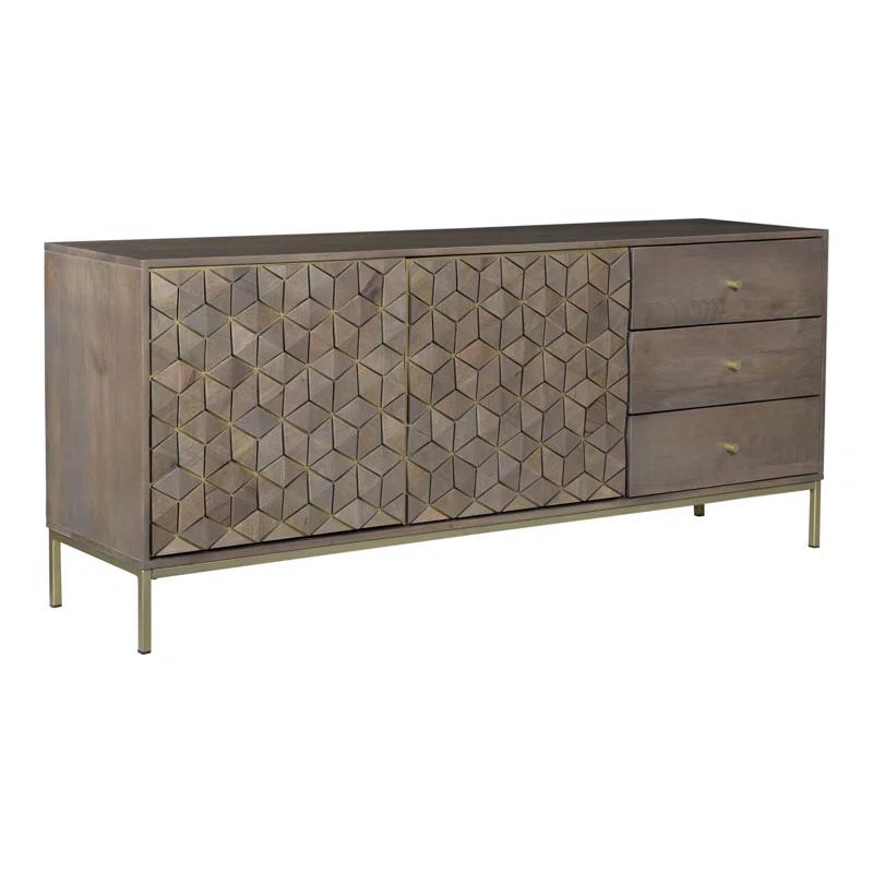 Moe's Home Collection Corolla Wood Sideboard with Iron Base in Gray