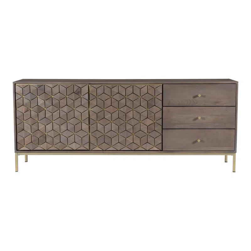 Moe's Home Collection Corolla Wood Sideboard with Iron Base in Gray