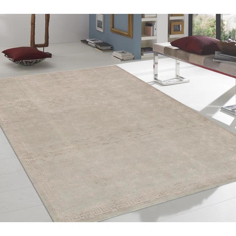 Pasargad Khotan Geometric Hand-Knotted Wool Gray Area Rug | Perigold