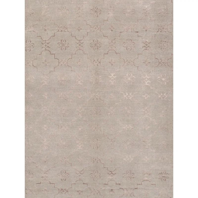 Pasargad Khotan Geometric Hand-Knotted Wool Gray Area Rug | Perigold