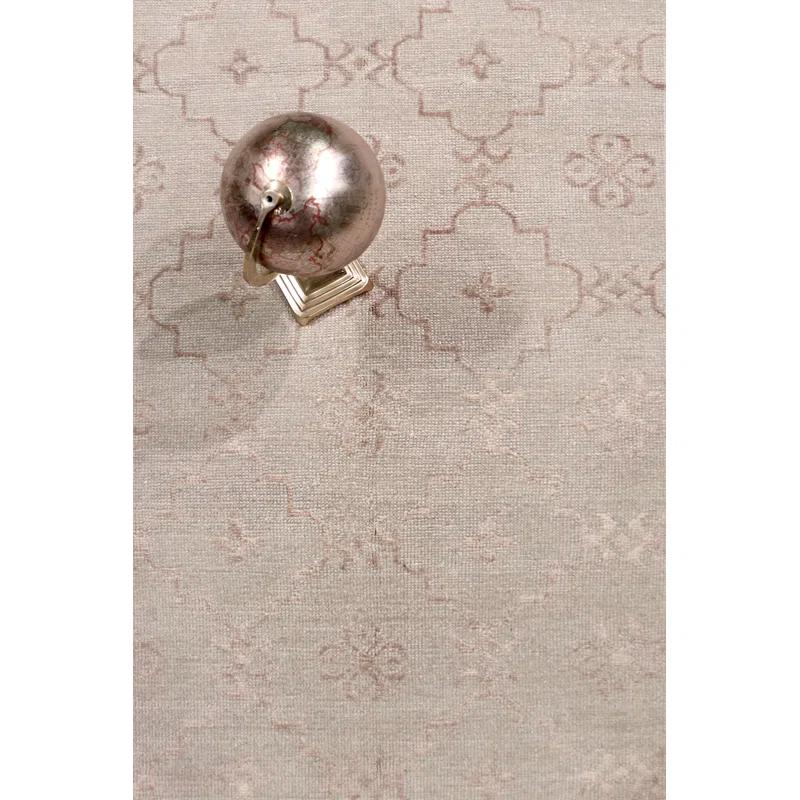 Pasargad Khotan Geometric Hand-Knotted Wool Gray Area Rug | Perigold