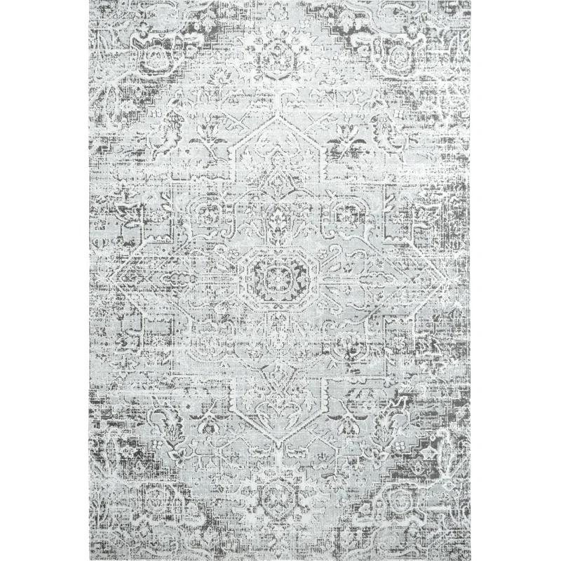 Nicole Miller Nicole Miller New York Patio Sofia Medallion Indoor/Outdoor Area Rug, Light Grey/Dark Grey