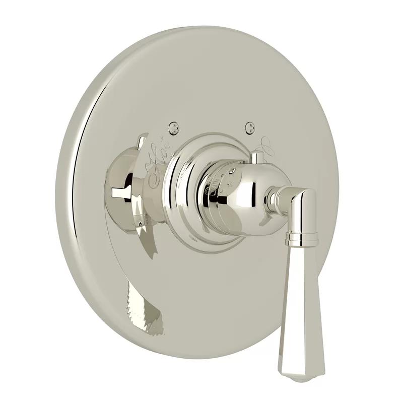 Elegant Polished Nickel Wall-Mounted Shower Trim with Lever