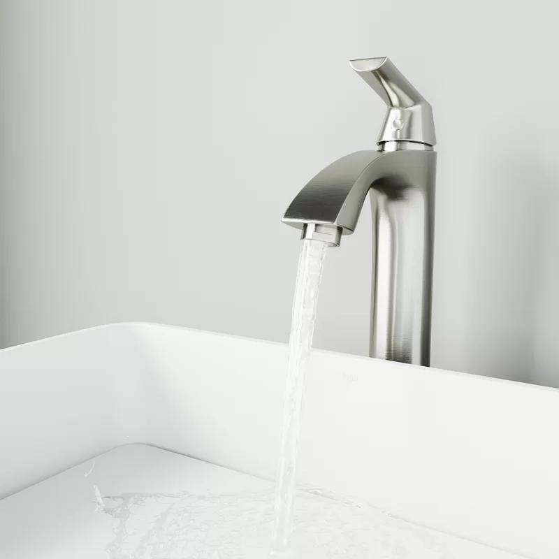 Elegant Brushed Nickel Single-Handle Vessel Bathroom Faucet