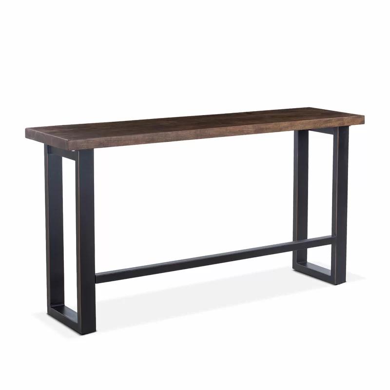 Walnut Acacia Wood Rectangular Dining Table with Antique Zinc Legs