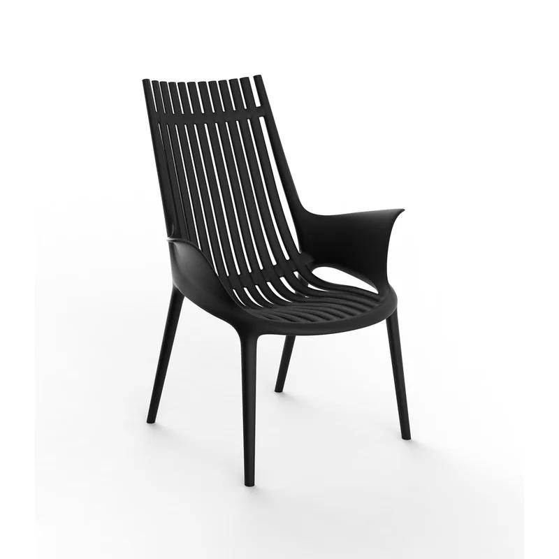 Ibiza Matte Black Stackable Polypropylene Dining Chair