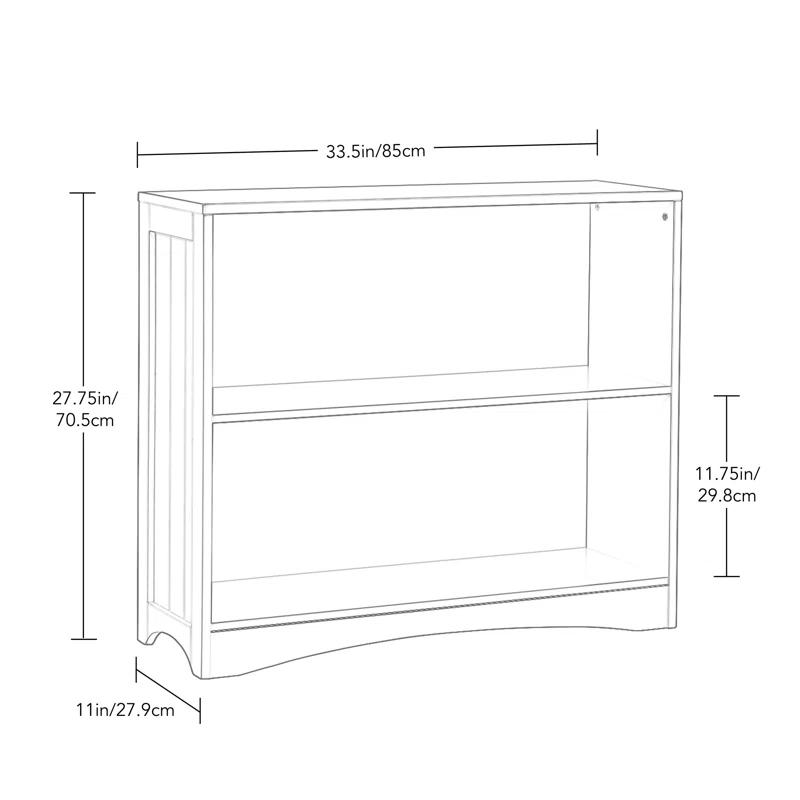 Espresso Beadboard-Inspired Kids' Horizontal Bookcase with Storage Cubes