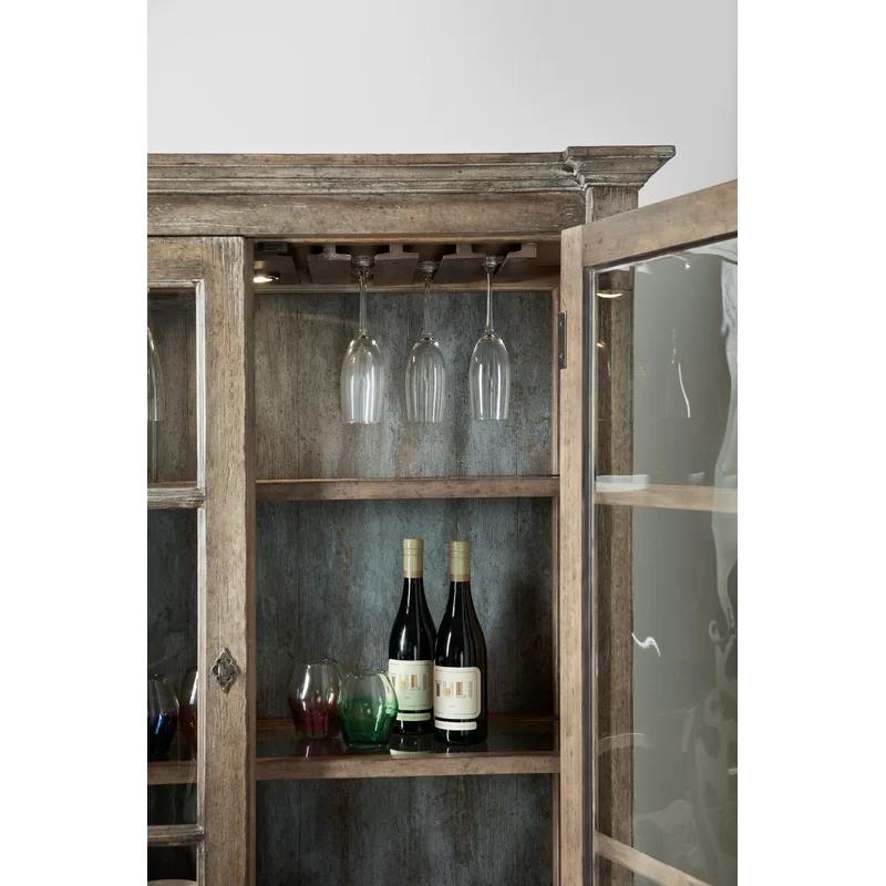 La Grange Traditional Beige & Black 44'' Oak Bar Cabinet