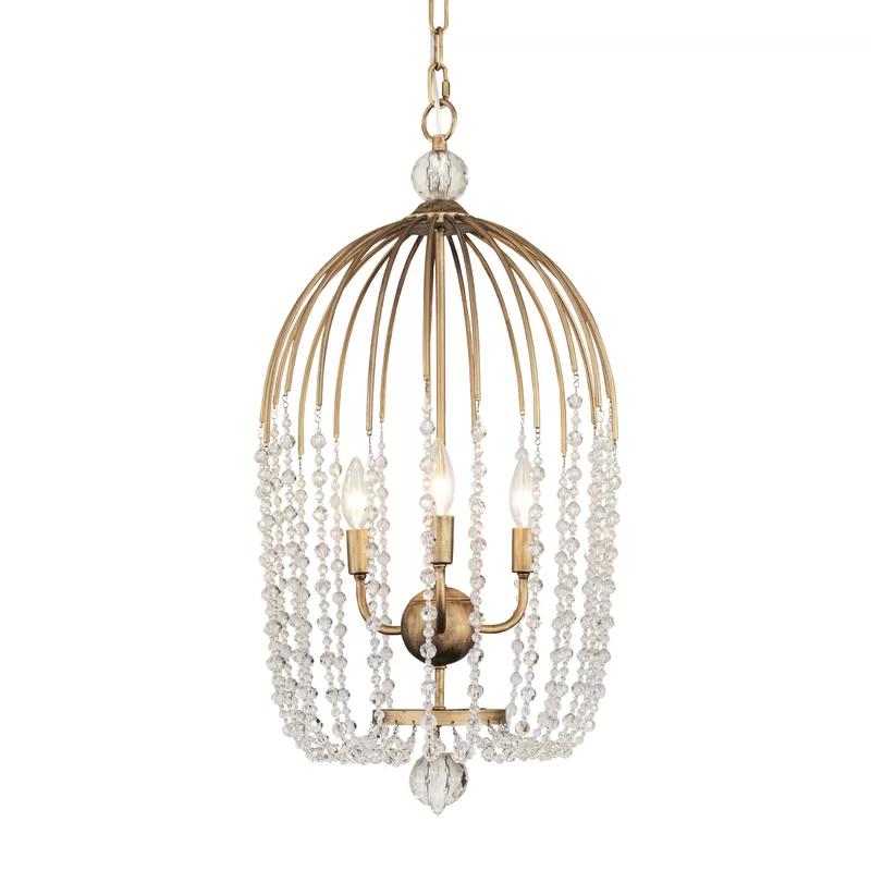 Voliere Crystal & Havana Gold 3-Light Statement Pendant