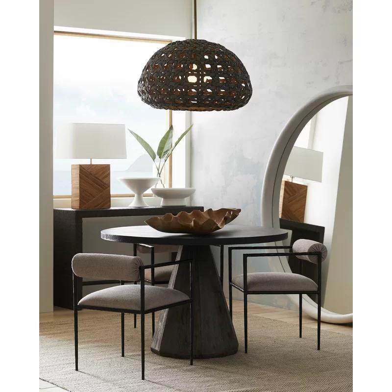 Songhai 47.5" Round Dark Ash Wood Dining Table