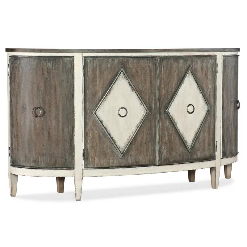 Sanctuary 2 Traditional 72'' Cream & Brown Demilune Sideboard