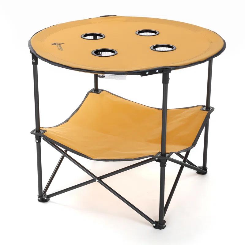 ARROWHEAD Outdoor Round Fabric Outdoor Folding Camping Table