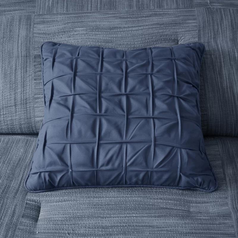 Navy King Microfiber 7-Piece Seersucker Comforter Set