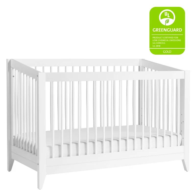 Sprout White 4-in-1 Convertible Crib with Tapered Feet