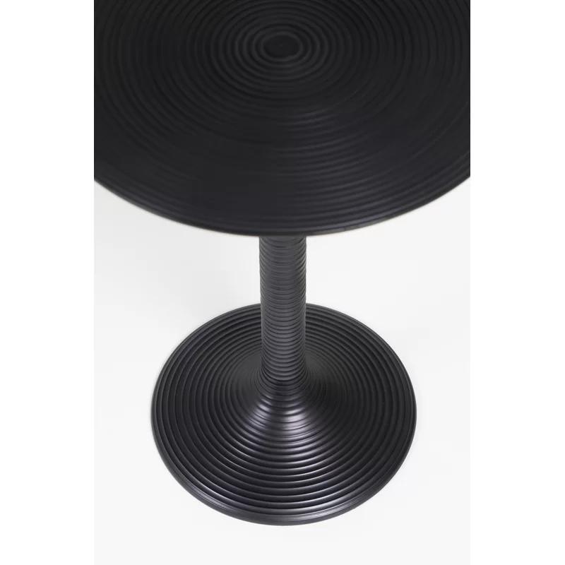 Bold Monkey 15" Round Metal Pedestal End Table - Black