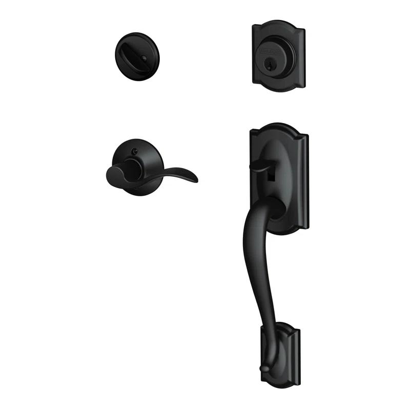 Camelot Handleset with Deadbolt and Accent Door Lever and Rosette
