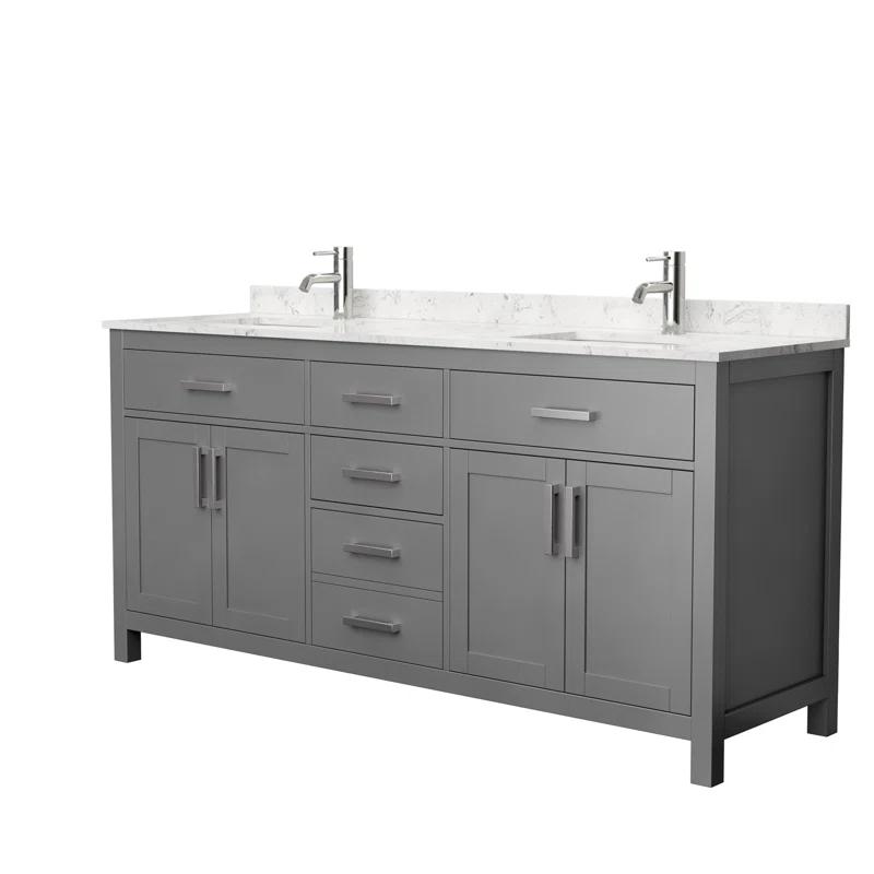 Beckett 72" Freestanding Double Bathroom Vanity with Cultured Marble Top