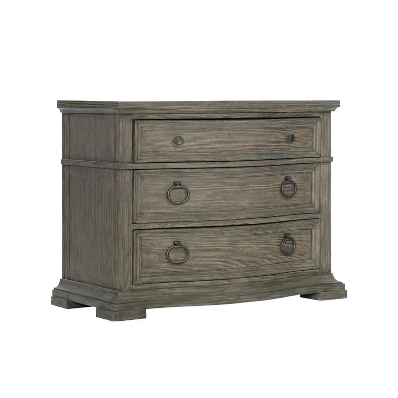 Desert Taupe Transitional 3-Drawer Chest with Concrete Top