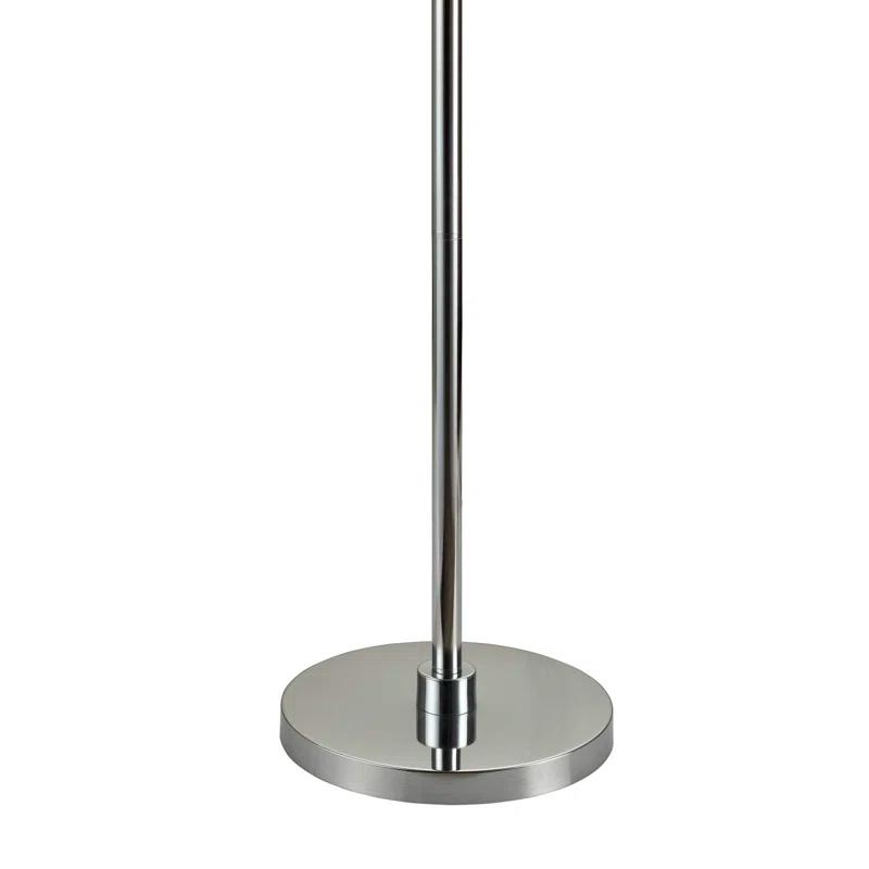 Contemporary 63'' Fabric-Wrapped Floor Lamp with Crystal Accents, Silver