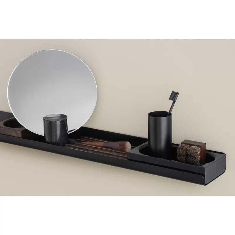 Elegant Modo Large Wall Shelf in Timeless Black Titanium-Coated Stainless Steel