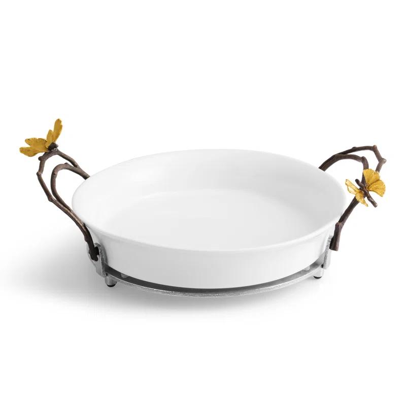 Butterfly Ginkgo 10.5" Porcelain Pie Dish