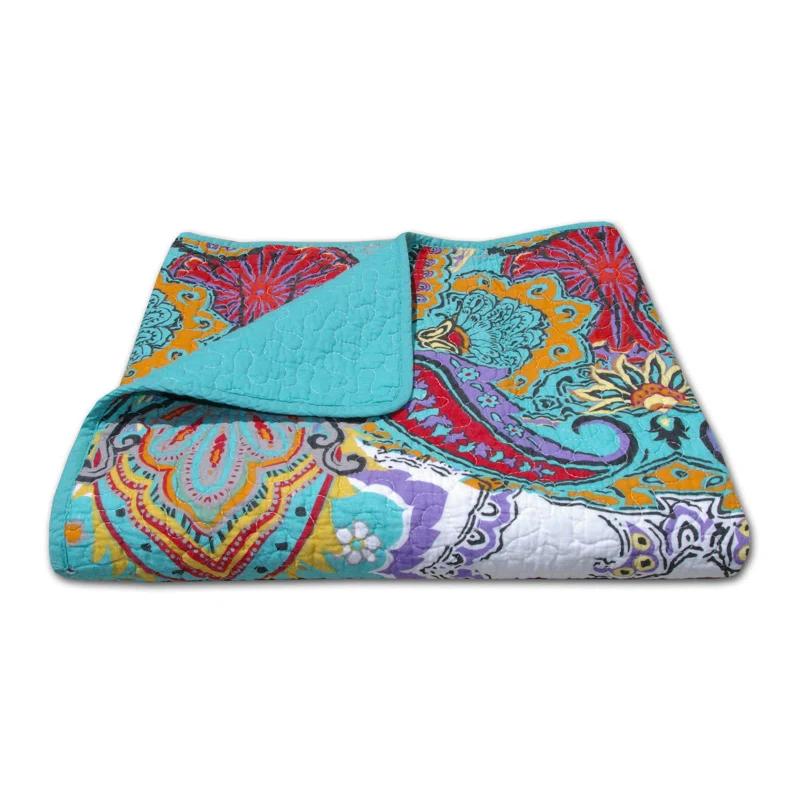 Greenland Home Fashions Nirvana Paisley 100% Cotton Quilted Throw