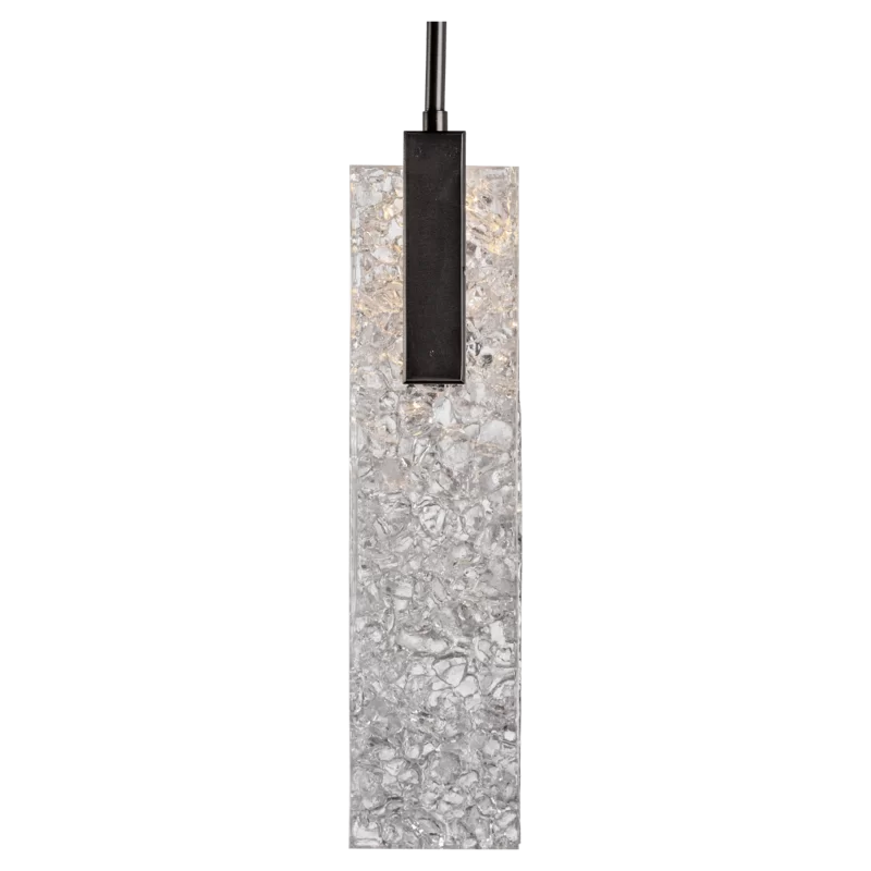 Glacier Diamond-Like LED Glass Island Pendant in Satin Nickel