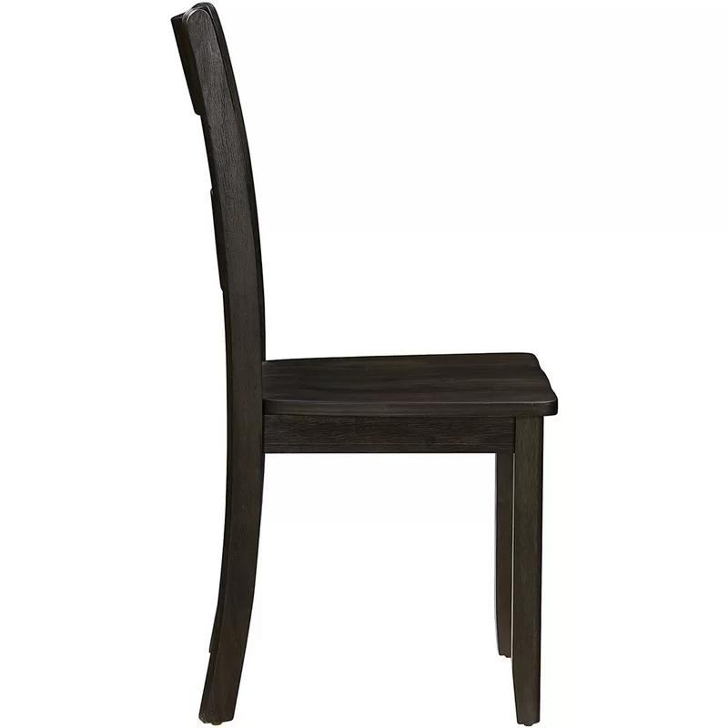 Transitional Dark Brown Solid Wood Ladderback Side Chair