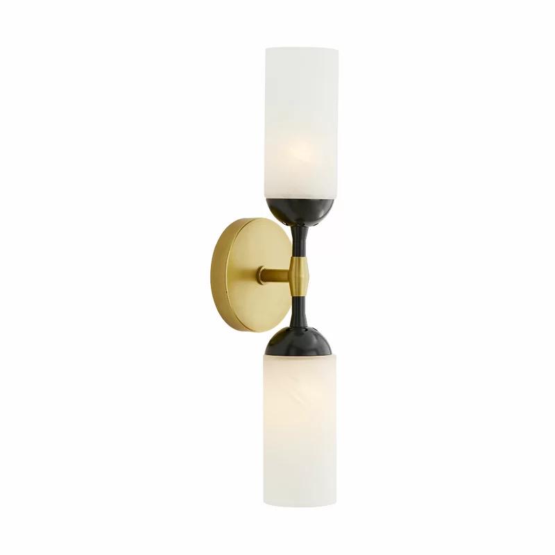 Emmett Antique Brass and Bronze Swirl Glass 2-Light Sconce